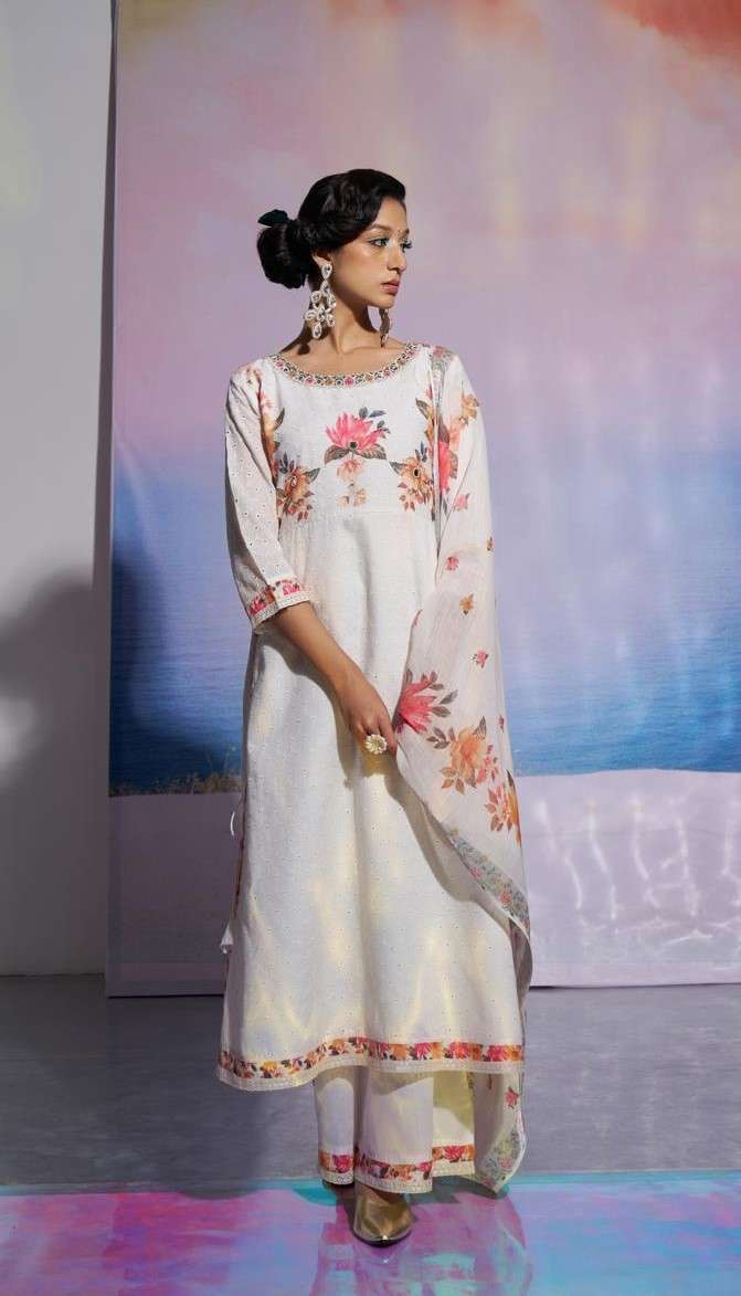 Cotton shipley floral print kurti pant set