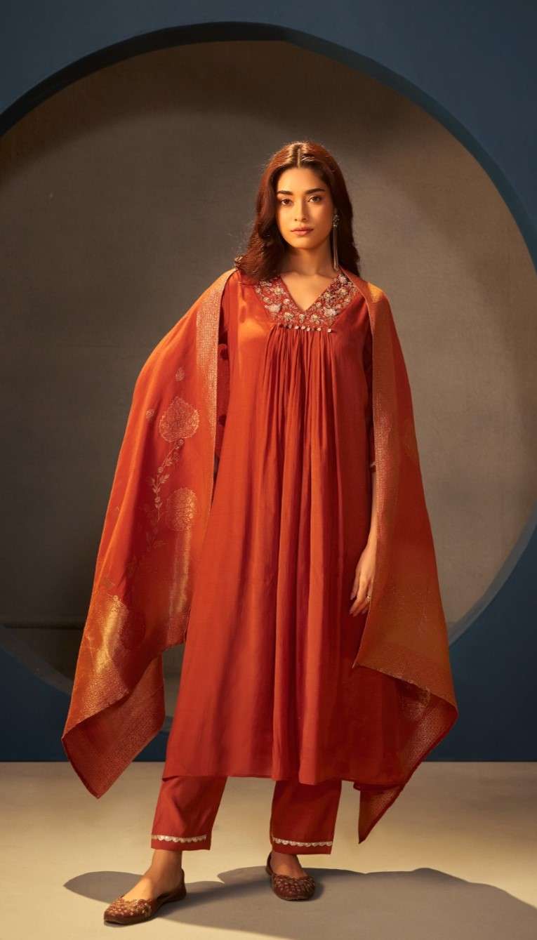 Chanderi kurti set