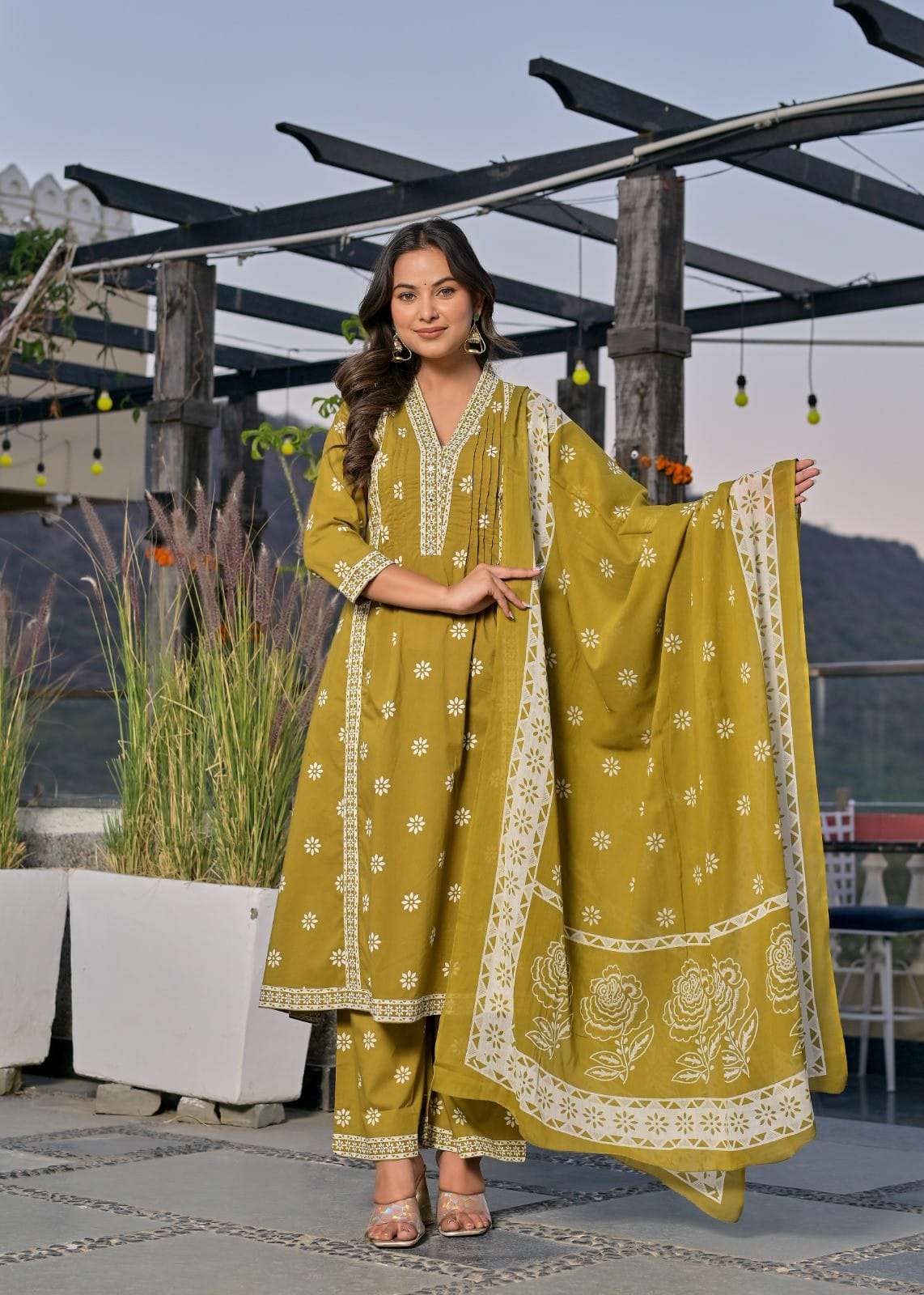 Pure Cotton Floral Kurti set