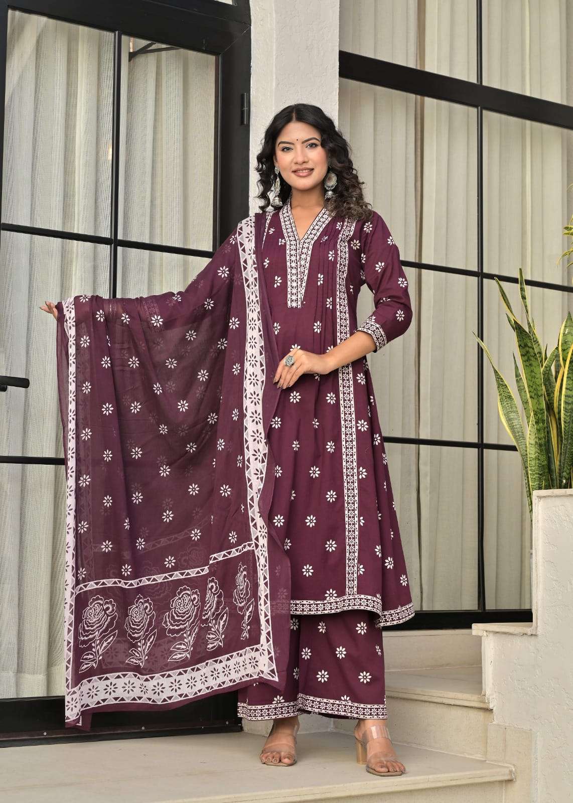 Pure Cotton Floral Kurti set