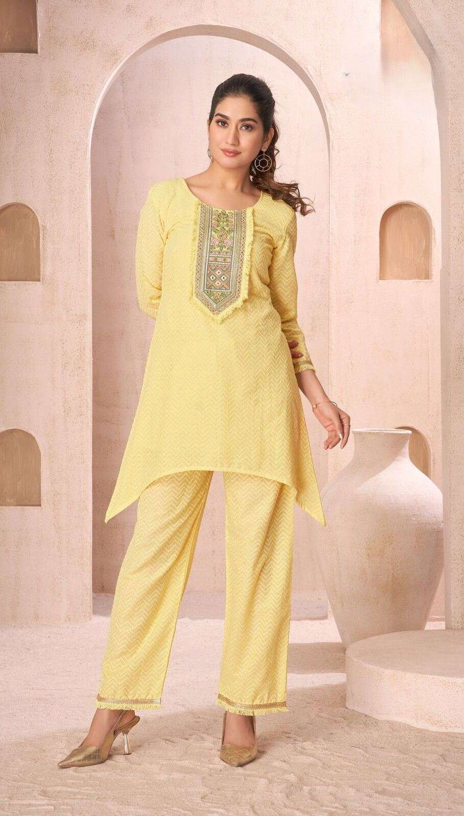 Elegant co-ord set with mirror work