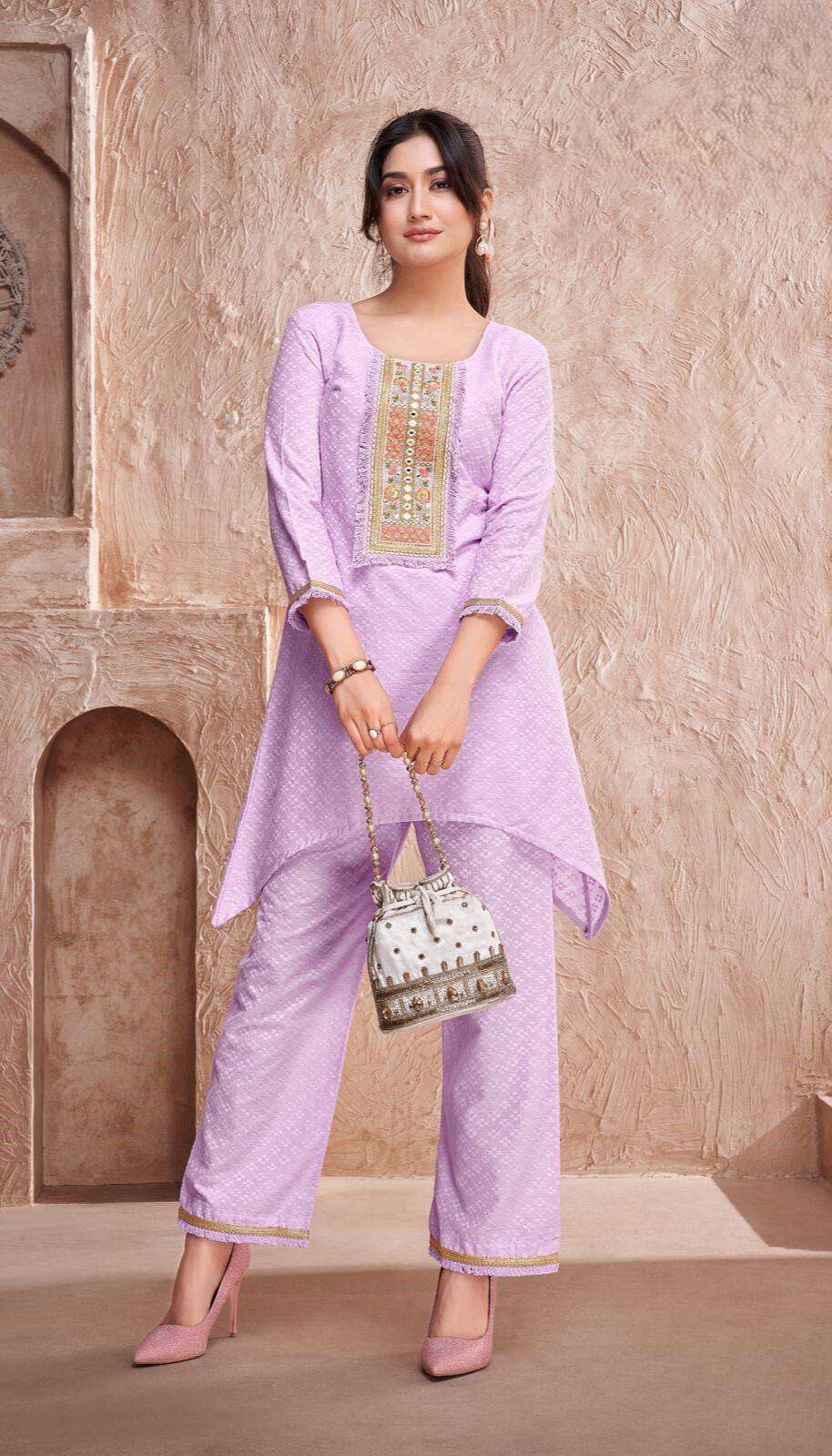 Elegant co-ord set with mirror work