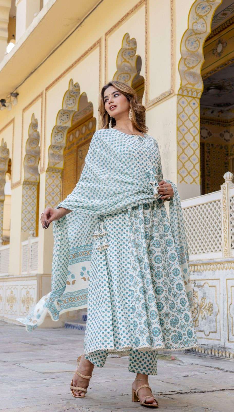 Cotton 3-piece-kurti set