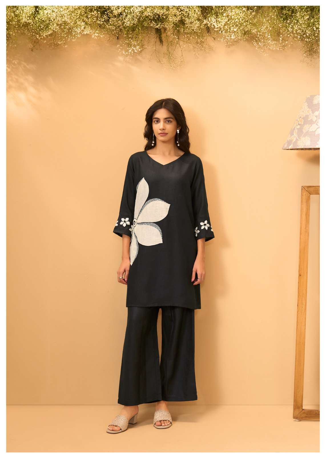 Linen embroidered co-ord set