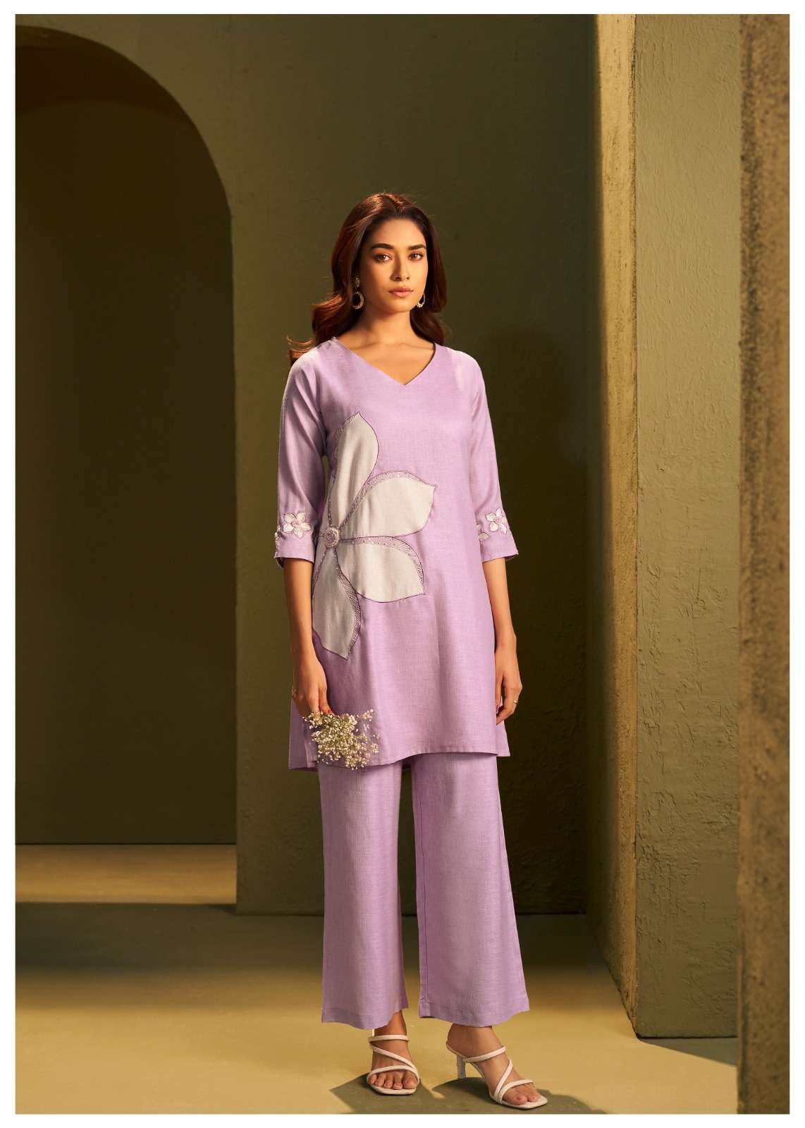 Linen embroidered co-ord set