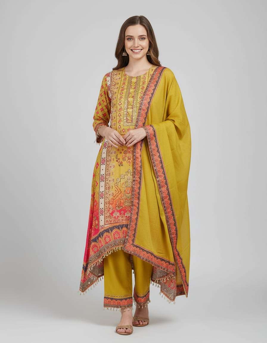Elegant Muslin kurti set